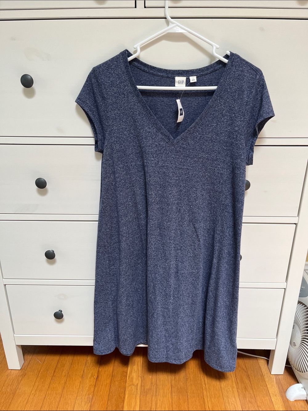 GAP Navy Heather V-Neck Mini Dress